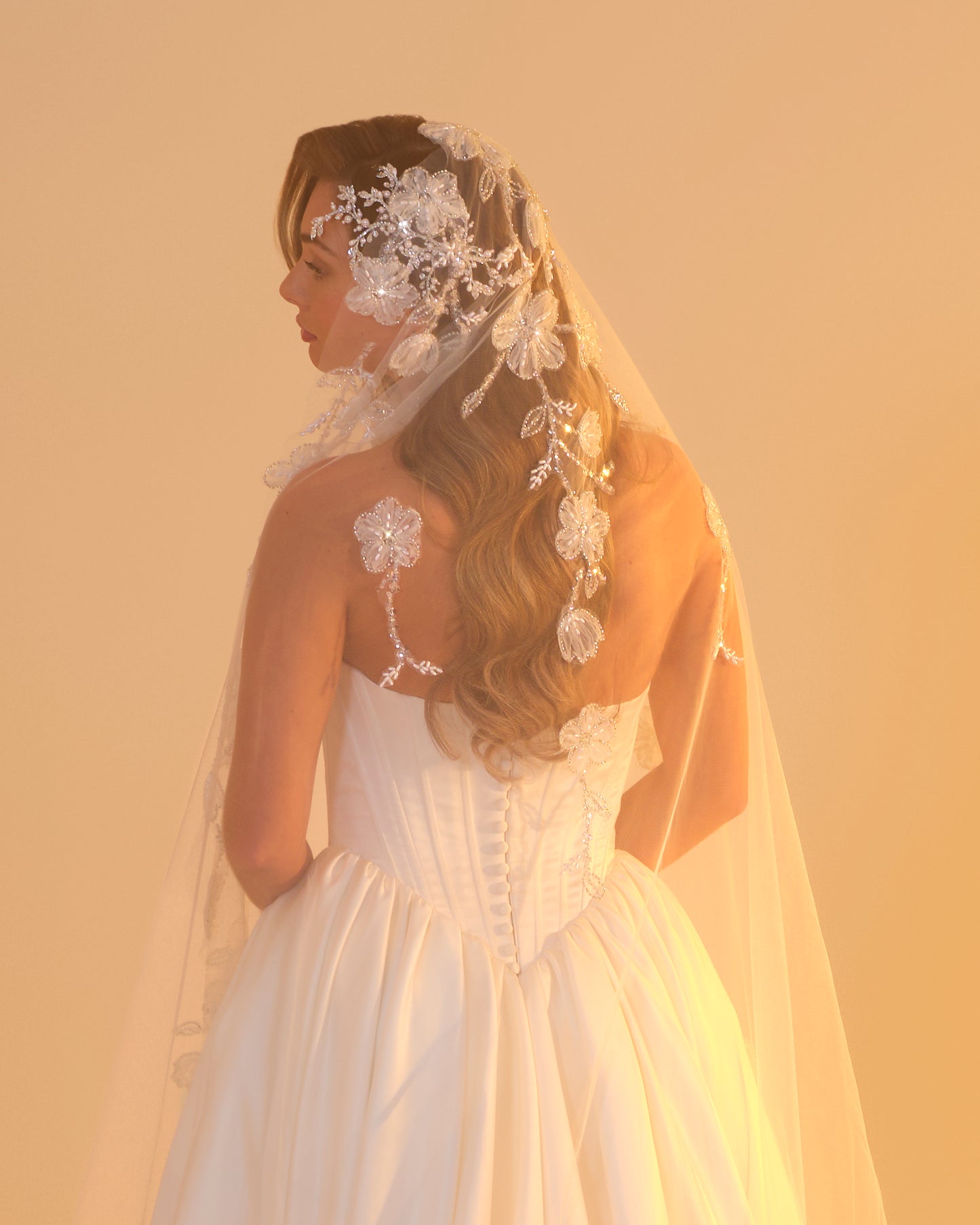 Saint Veil – Floral Embroidered Cathedral Veil