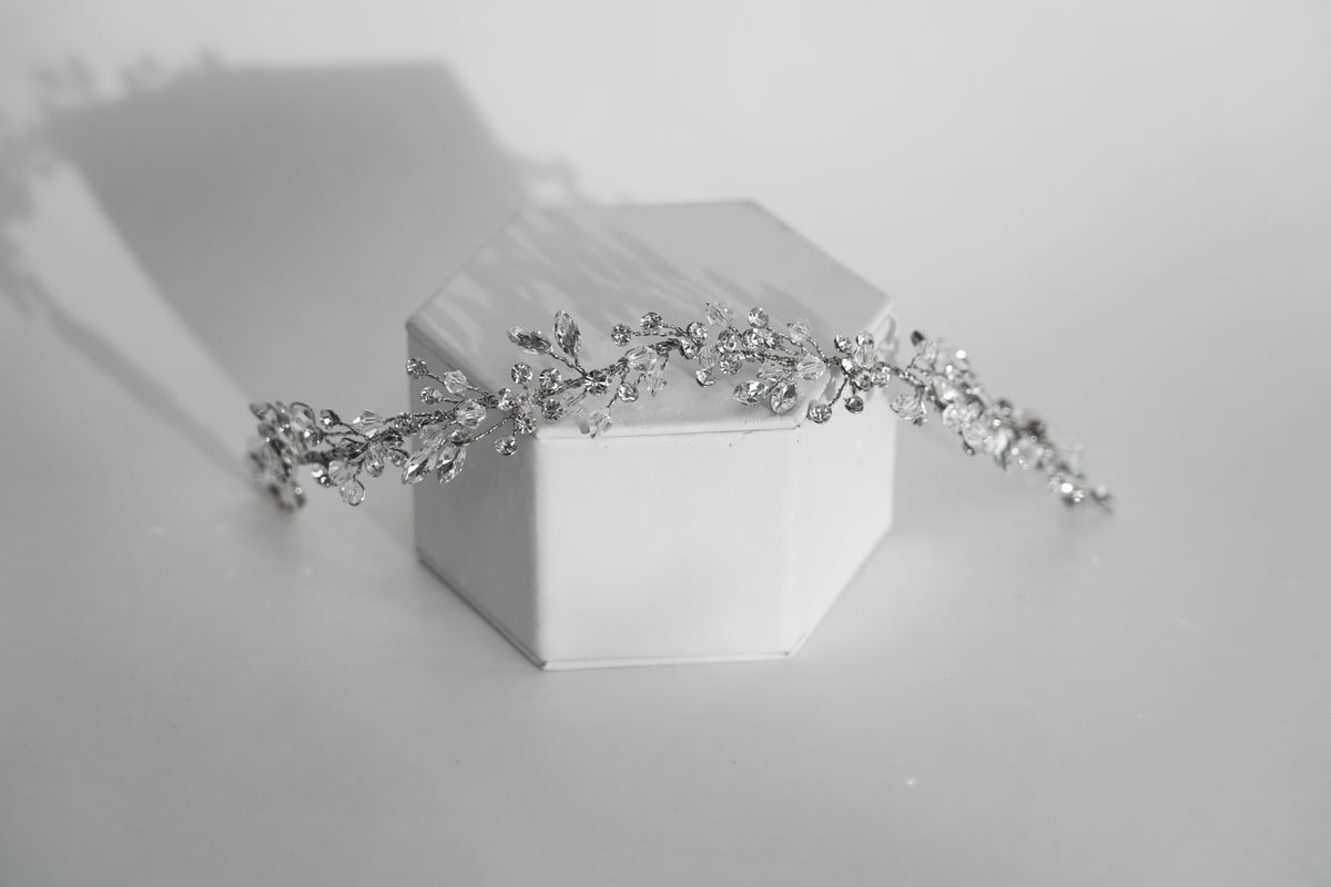 Authentic Christie Lauren Bridal Headpiece Flexible Vine Half Renni Stone – Christie Lauren main image 4