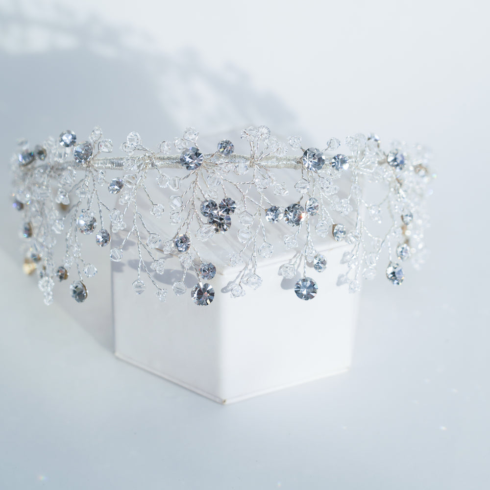 
                      
                        half renni clear crystal bridal headpiece by christie lauren
                      
                    
